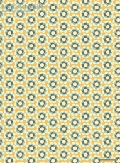 Geschenkpapier Retro-Blte, creme/blau