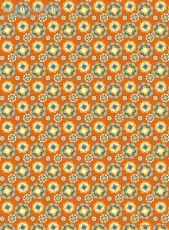Geschenkpapier Retro-Blten auf Orange
