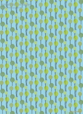 Geschenkpapier Laubbume, Grn auf Blau (F*)