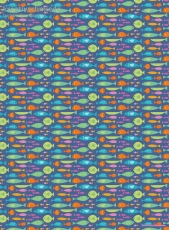 Geschenkpapier Bunte Fische auf Blau
