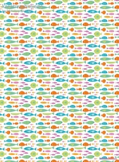 Geschenkpapier Bunte Fische auf Wei