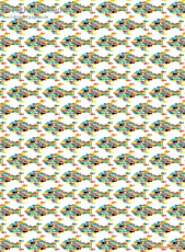 Geschenkpapier Fischschwarm auf Wei (R*)