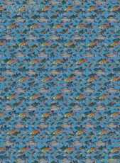 Geschenkpapier Meeresfische auf Blau