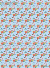 Geschenkpapier Lustige Fische auf Blau