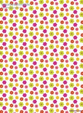 Geschenkpapier Blmchen, grn/pink