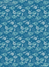 Geschenkpapier Bltenzweige auf Blau