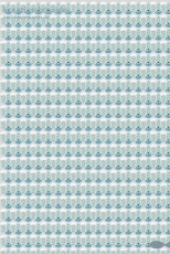 Geschenkpapier Blumenfeld, Blau auf Hellgrau