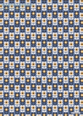 Geschenkpapier Retroblumen auf Blau