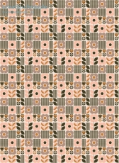 Geschenkpapier Florale Elemente, rosa/braun