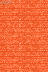 Geschenkpapier Buchstaben, orange/wei