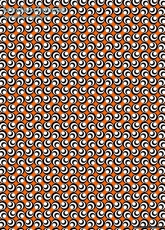 Geschenkpapier 70er Kreise, schwarz/orange