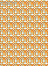 Geschenkpapier Retro-Ringe, Blau auf Orange