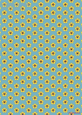 Geschenkpapier Gelbe Blten auf Blau