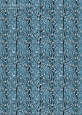 Geschenkpapier Kirschblte auf Blau